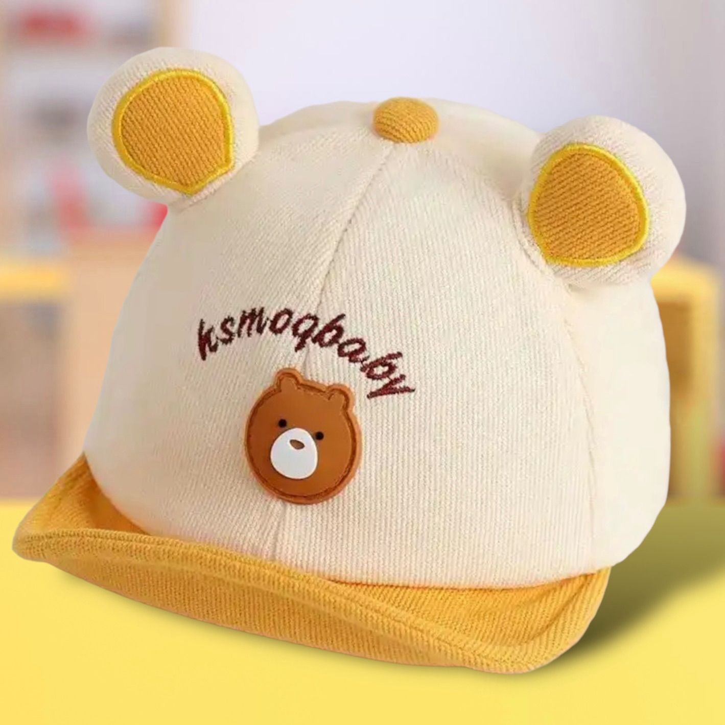 可愛い帽子 ベビー キッズ キャップ カジュアル かわいい クマ耳 ロゴ 
