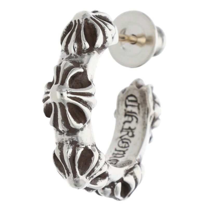 クロムハーツ HOOP CROSS SML/クロスバンドフープ シルバーピアス