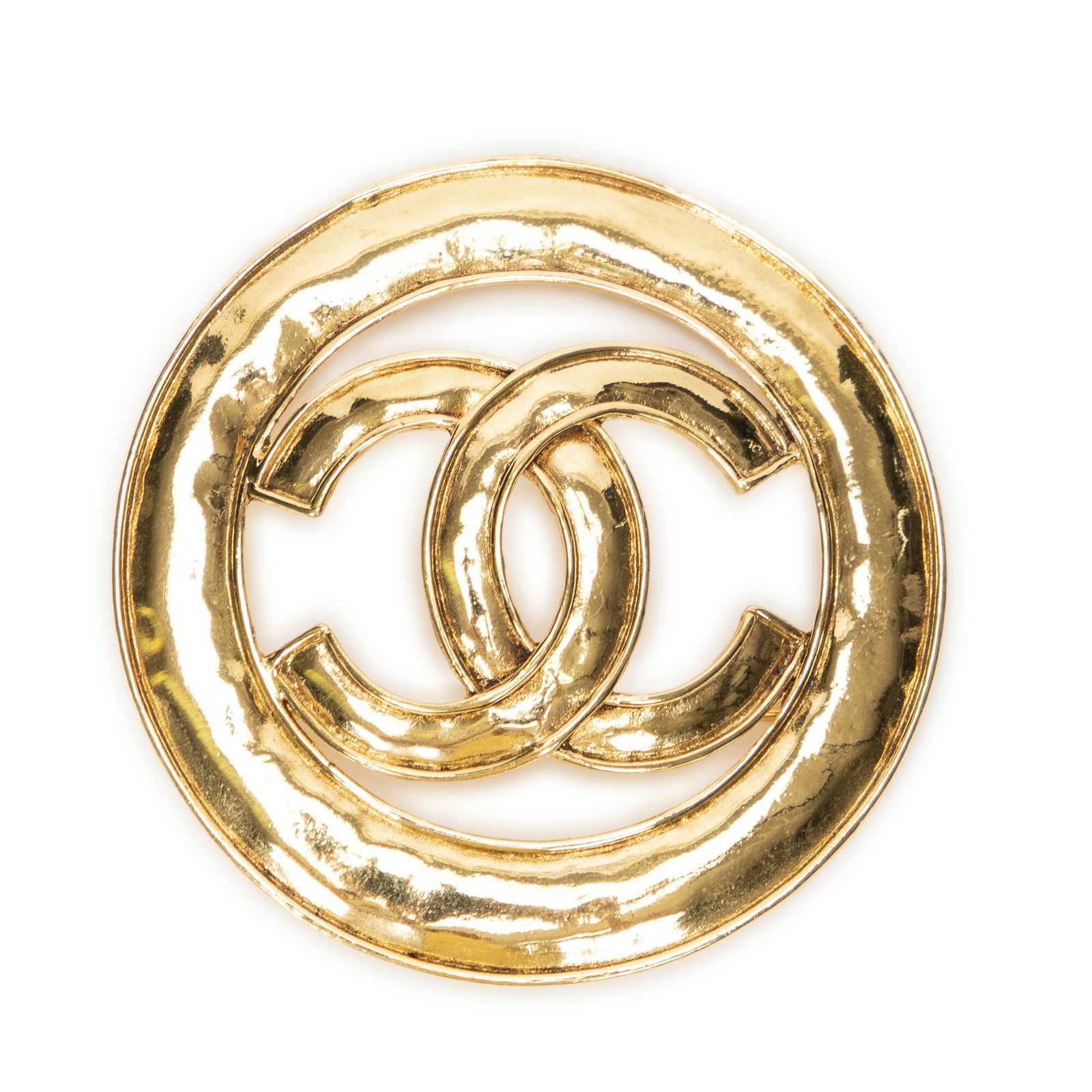 CHANEL シャネルココマーク ラウンドブローチ金金メッキA