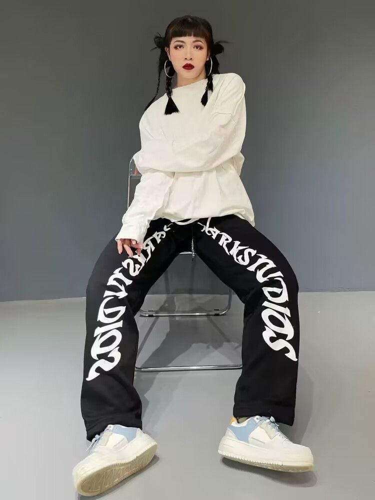 ヒップホップダンスパンツ レディ ZUMBAウェア ハイウエスト ストリートダンサー ヒップホップジャズダンス服 大人 レディース パンツ おしゃれ JAZZ HIPHOP 韓国 スポーツ風 ステージ服 レッスン着 練習服 団体演出 ズボン