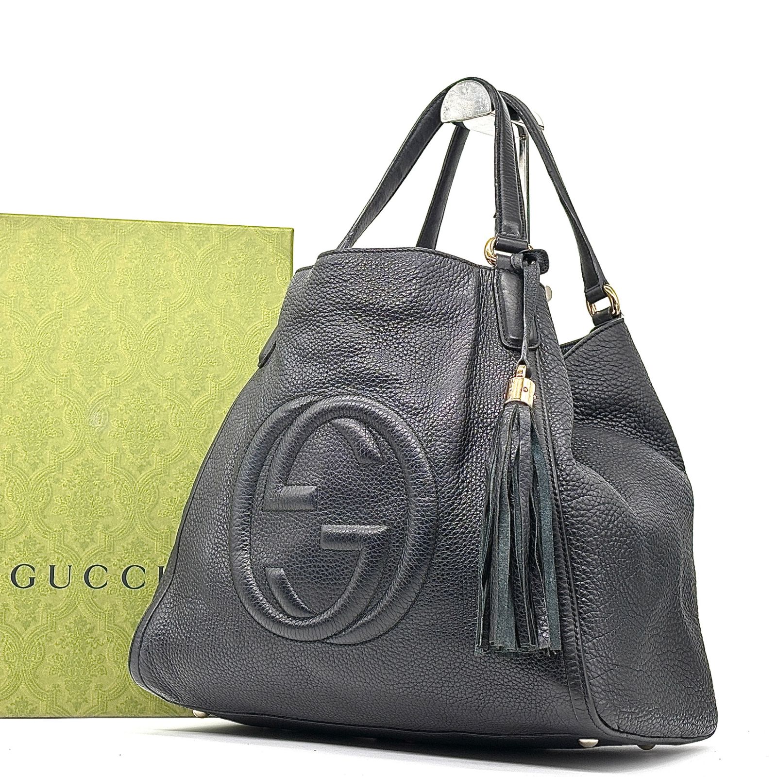 A4可 美品 グッチ レザー 2WAY ボストンバッグ ソーホー チャーム 黒 チャーム付き2WAYボストン（ボストンバッグ） | Ober Tashe