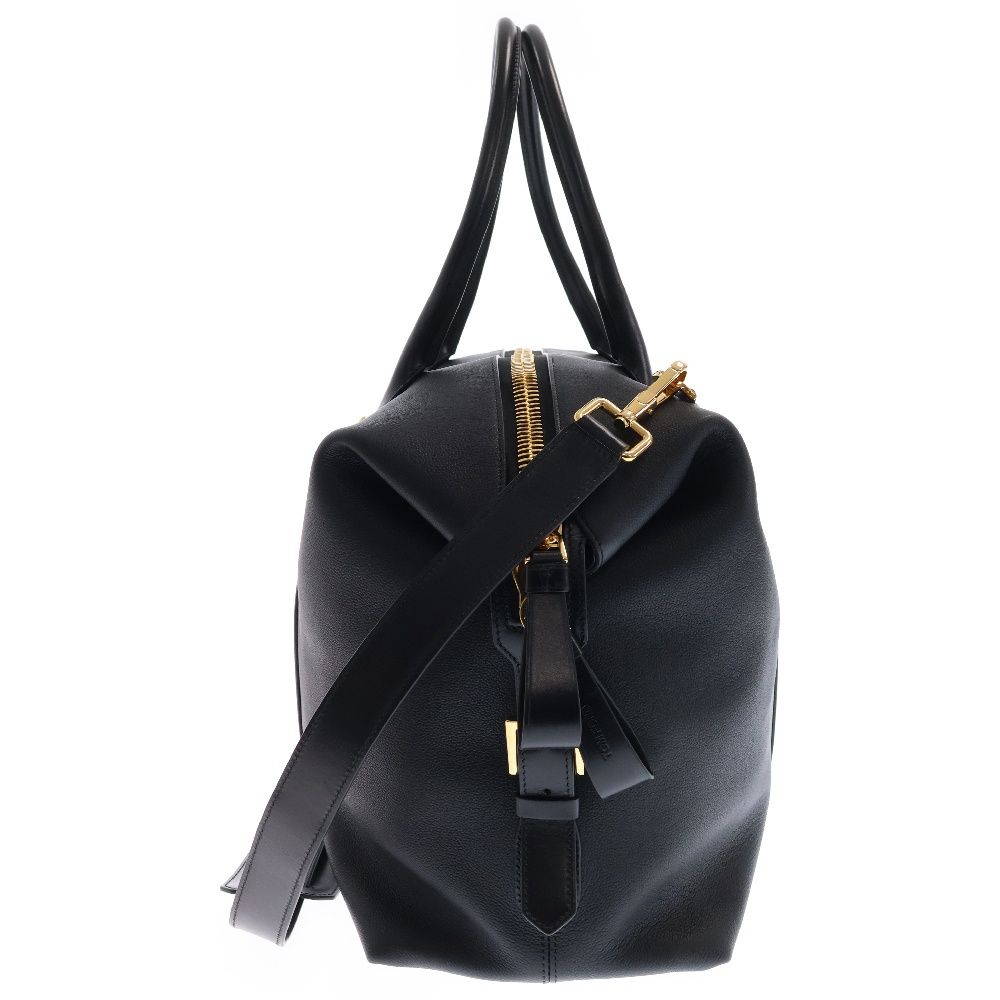 TOM FORD トムフォード ロゴパッチ レザー 2WAY ボストンバッグ