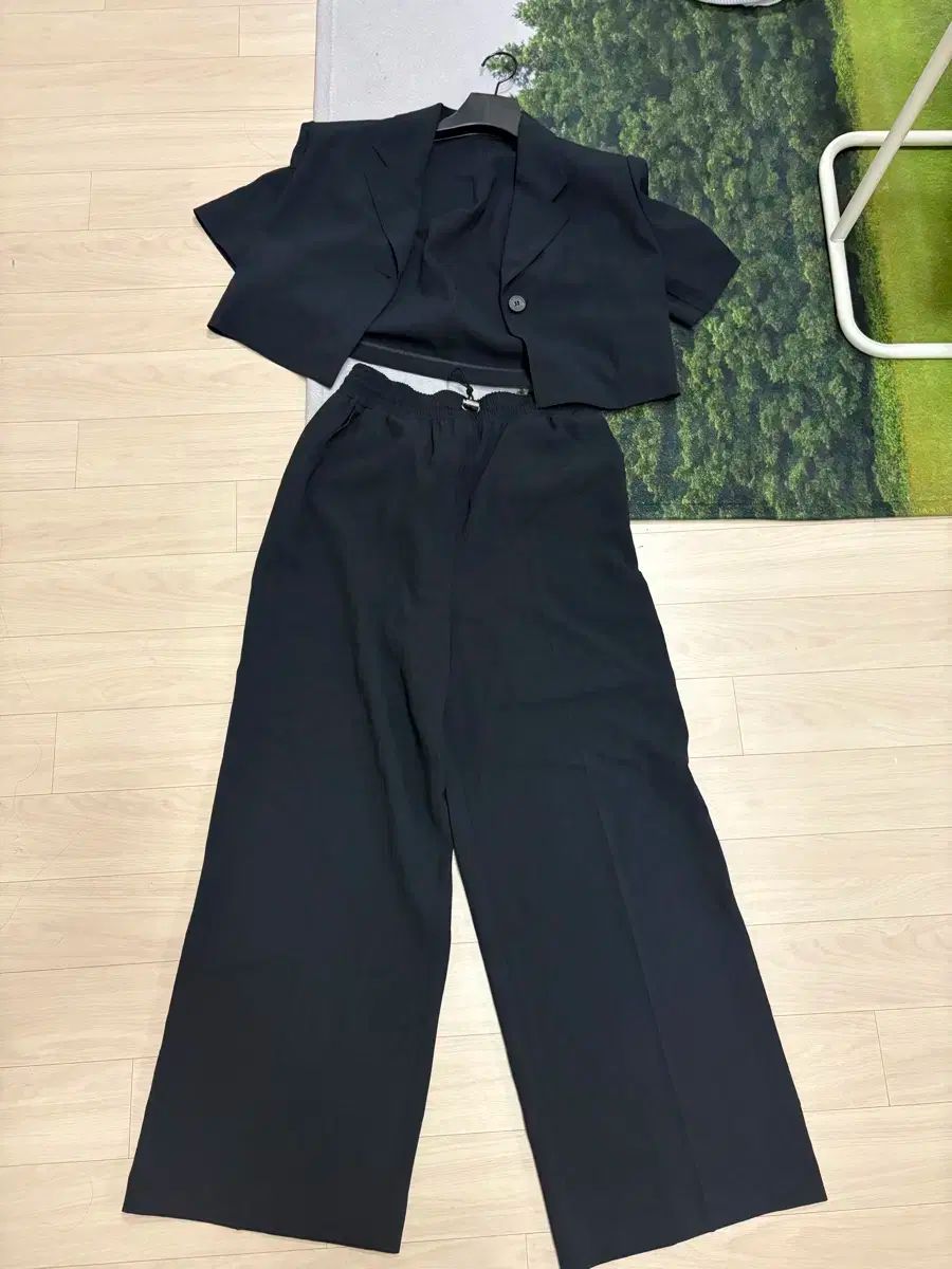 補足 半袖ジャケット ズボン セットアップ ネイビー