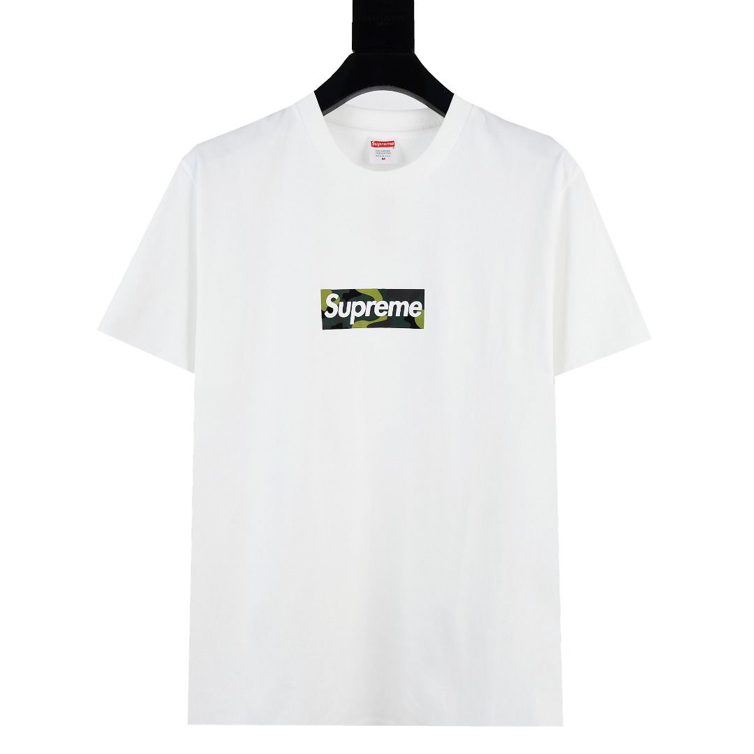 新品 Supreme シュプリーム Tシャツ  23AW Box Logo Tee カモフラージュ ボックスロゴ クルーネックTシャツ ホワイト 白 トップス カットソー 半袖Tシャツ【メンズ】