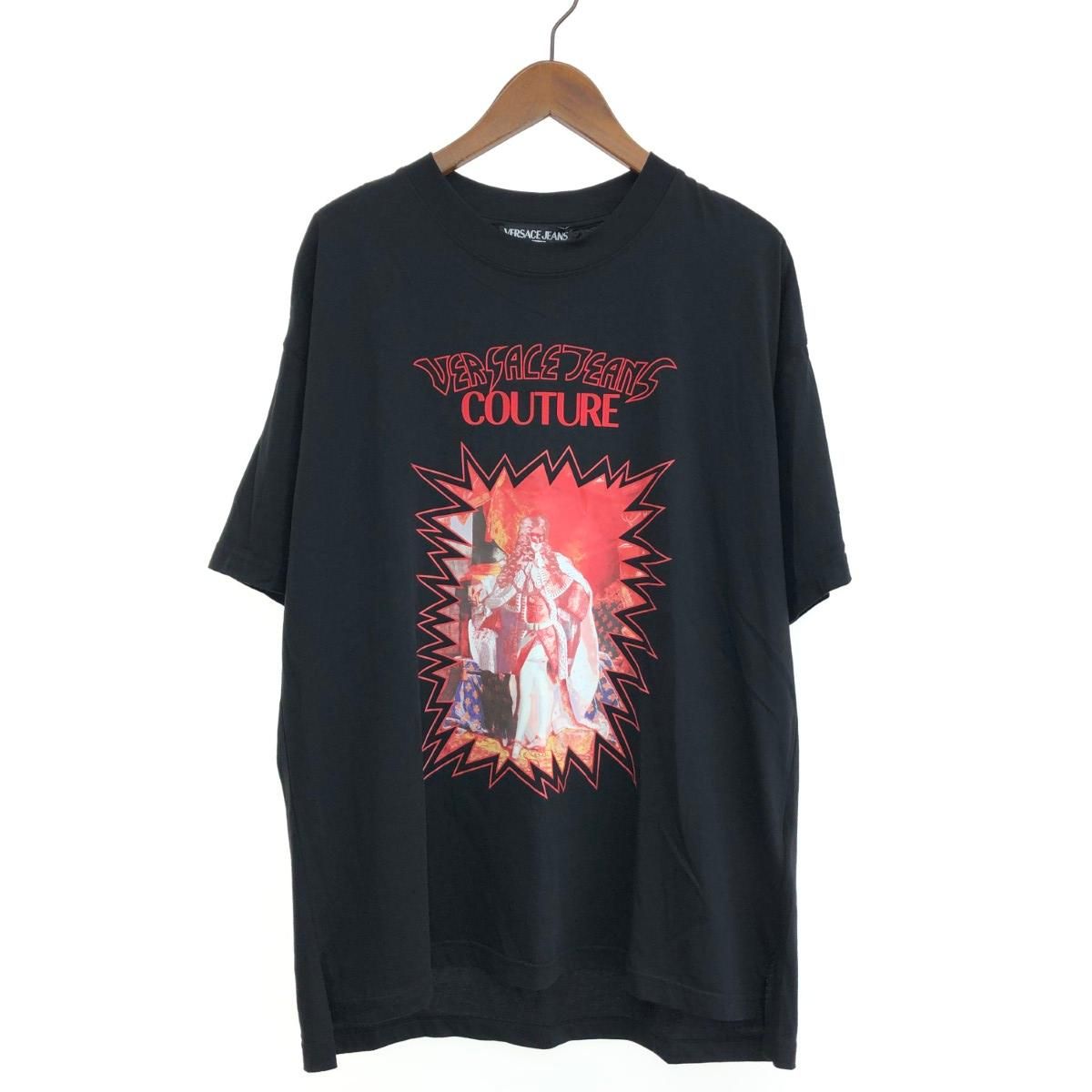 VERSACE JEANS COUTURE ヴェルサーチジーンズクチュール 半袖カットソー サイズ:M  B3GWA726   ブラック メンズ / 240001140227 VERSACE JEANS COUTURE ヴェルサーチジーンズクチュール 半袖