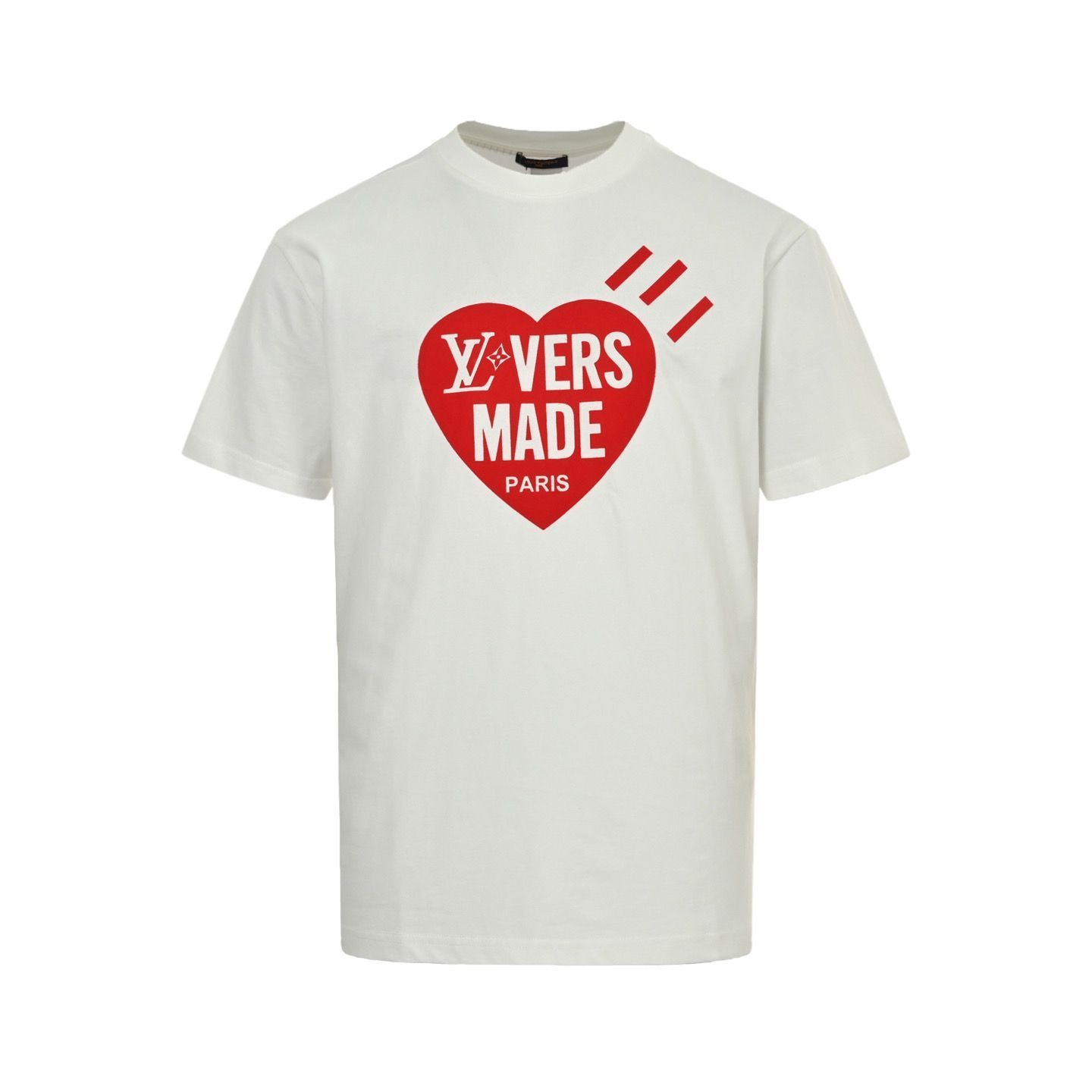 可愛い☆【LOUIS VUITTON】LV ハートパッチ Tシャツ 今日特価】Louis Vuitton 25ss ラブハートフロッキングプリント