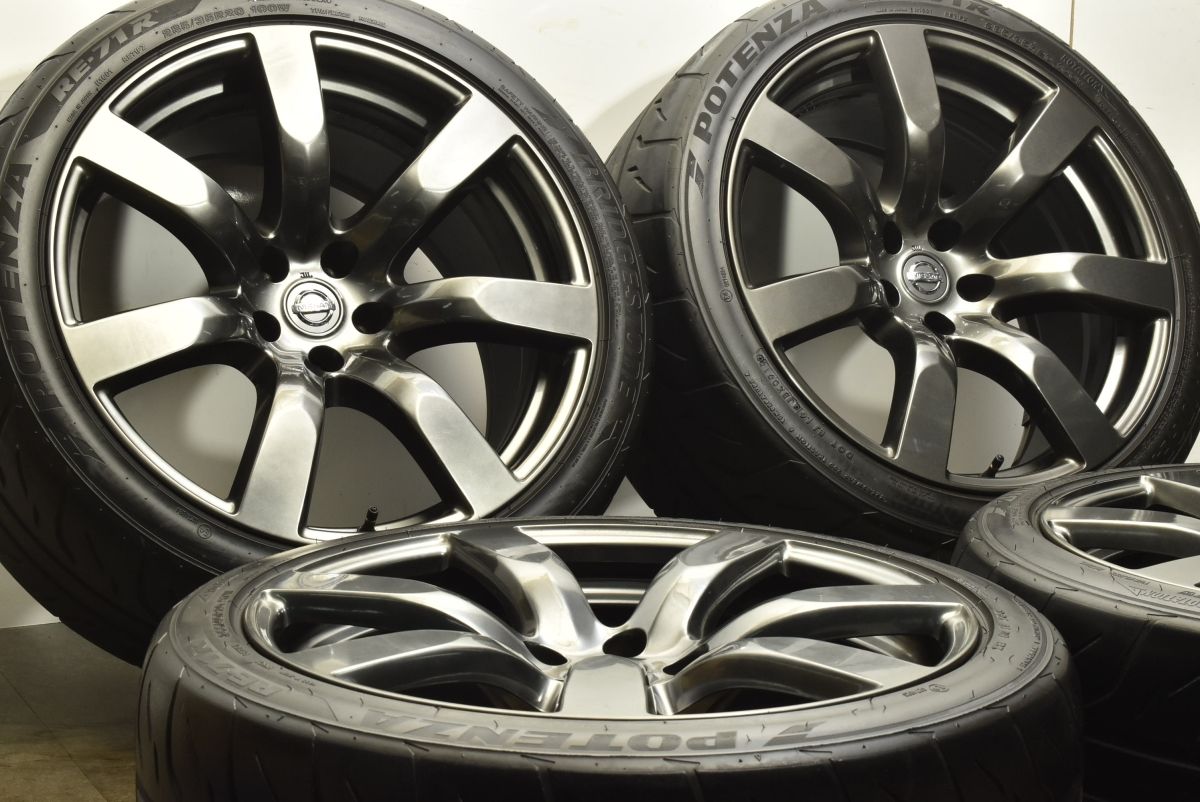 鍛造 RAYS製 ニッサン R35 GT-R 純正 20in 9.5J 45 10.5J 25 PCD114.3 ブリヂストン ポテンザ RE-71R 255 40R20 285 35R20