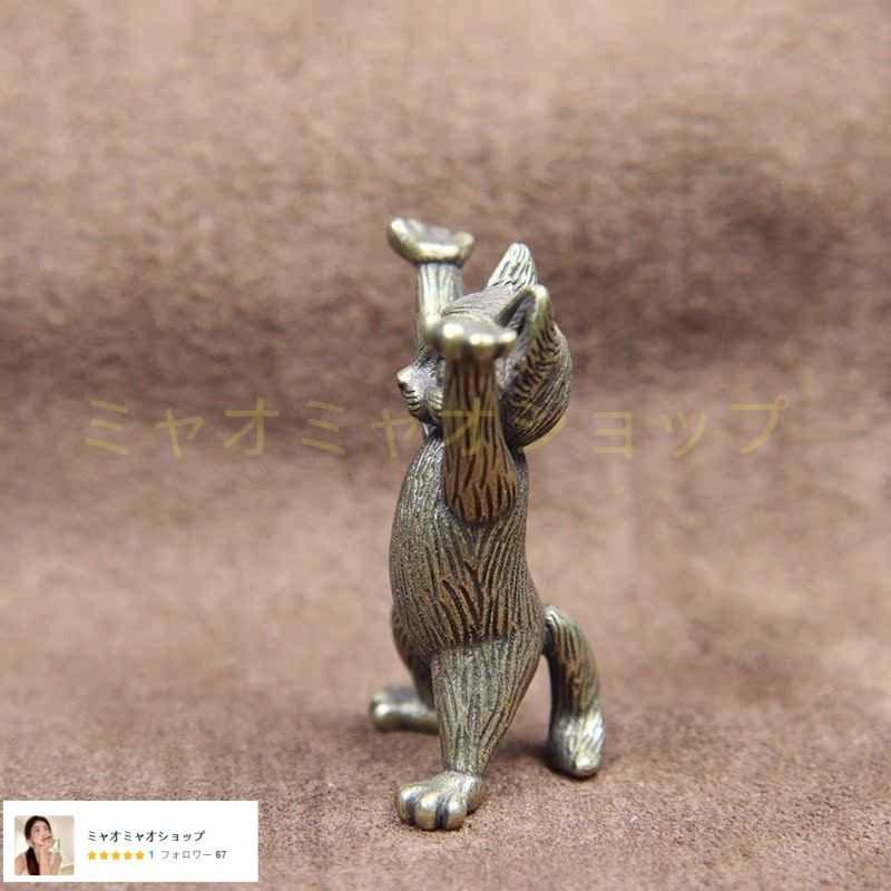 銅製 猫 茶道茶かわいがり 招財猫 筆立て 装飾品 工芸品 置物