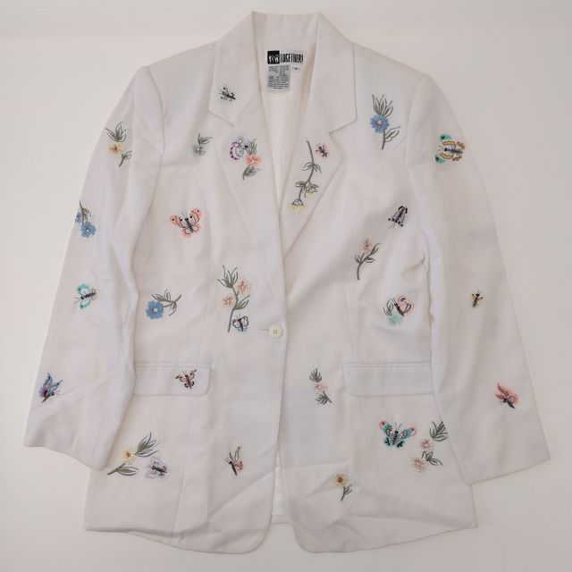 デッドストック あのちゃん 着用 花柄 蝶柄 ジャケット ホワイト