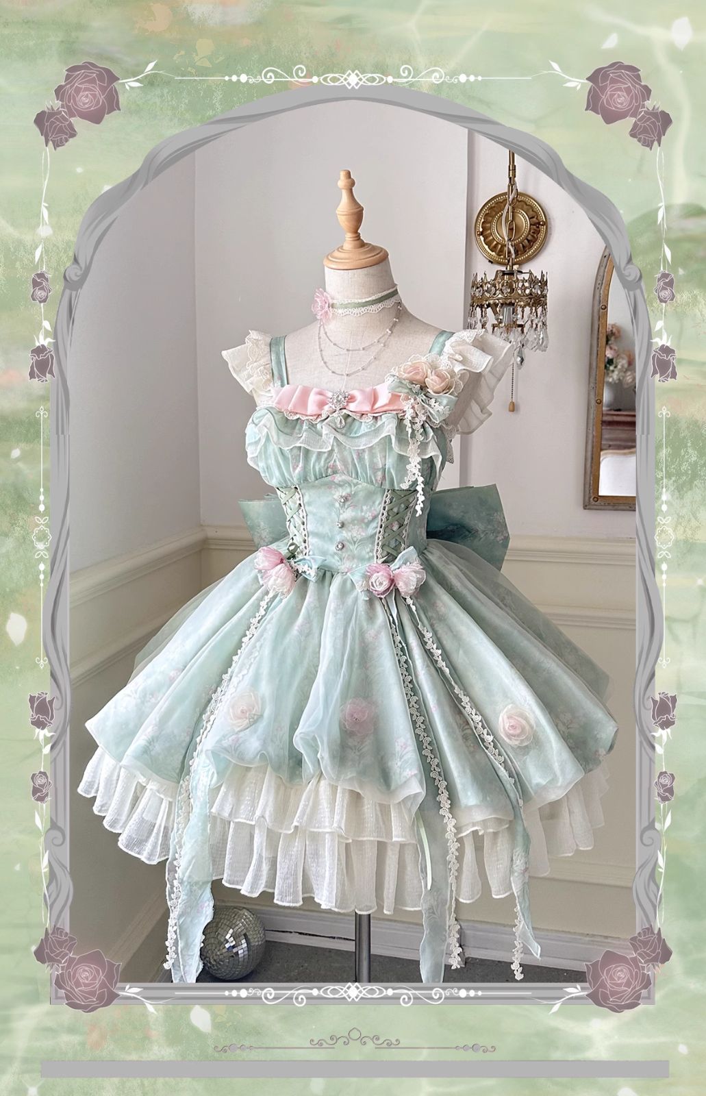 ロリータワンピース lolitaドレス 洋服 2点セット（ワンピース＋アーム  
