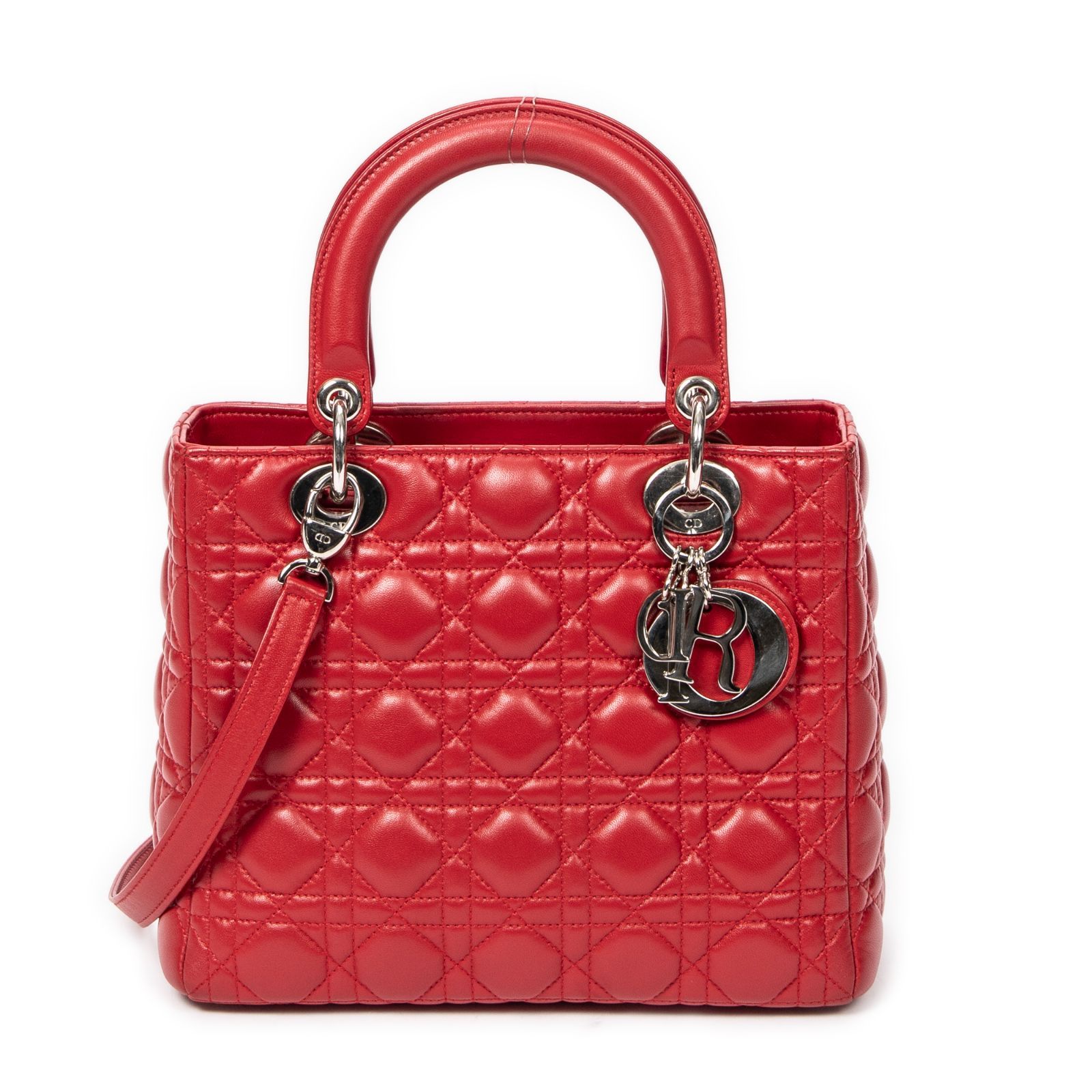 DIOR ディオール・レディ ディオール ミディアム ジップ・赤
