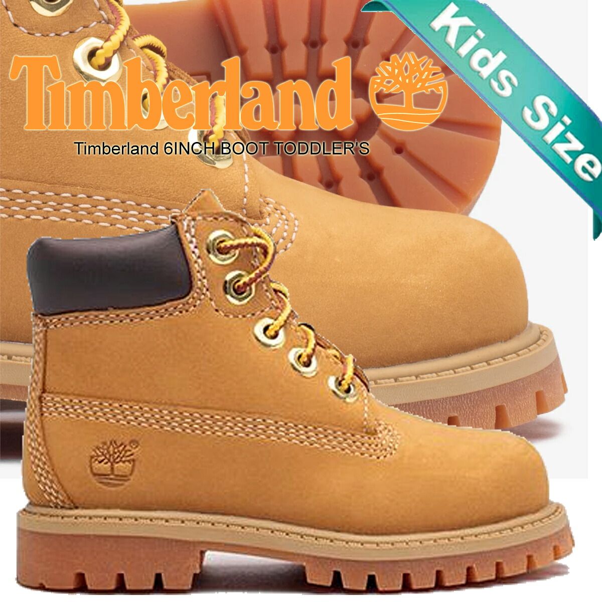 ティンバーランド トドラーズ プレミアム 6インチ レース ウォータープルーフ ブーツ ウィート Timberland TODDLERS PREMIUM 6INCH LACE WATERPROOF BOOT WHEAT 12809-713