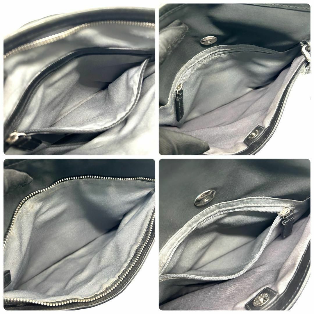 良品 1292 Coach ショルダーバッグ ミニシグネチャー ナイロン レザー COACH - 良品 1292 Coach ショルダーバッグ ミニシグネチャー