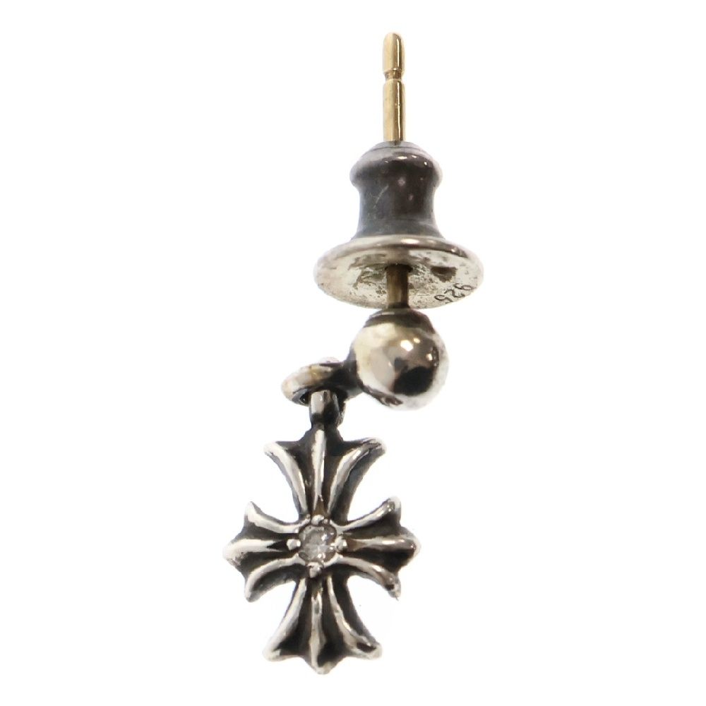 CHROME HEARTS (クロムハーツ) TNY E CH PLS AFTER/DIA タイニーE CHプラス アフター 1ダイヤ ドロップ ピアス シルバー