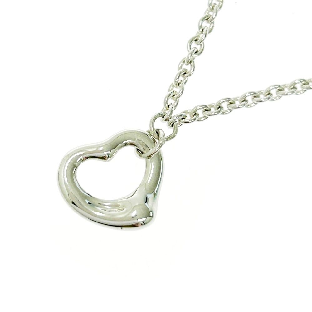TIFFANY&Co. オープンハート ブレスレット 925シルバー （M) 中古】【箱付き】 TIFFANY&Co. ティファニー シルバー エルサ