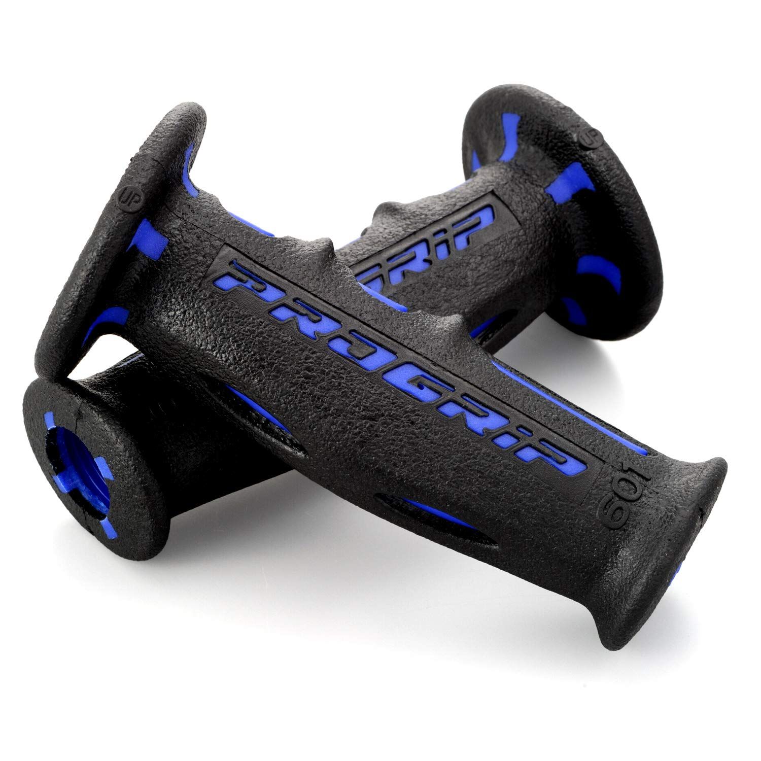 【迅速発送】デイトナ(Daytona) PROGRIP(プログリップ) バイク用 グリップ ハンドル径φ22.2用 120mm 耐振ゲル エンド貫通 601タイプ ブルー 98025