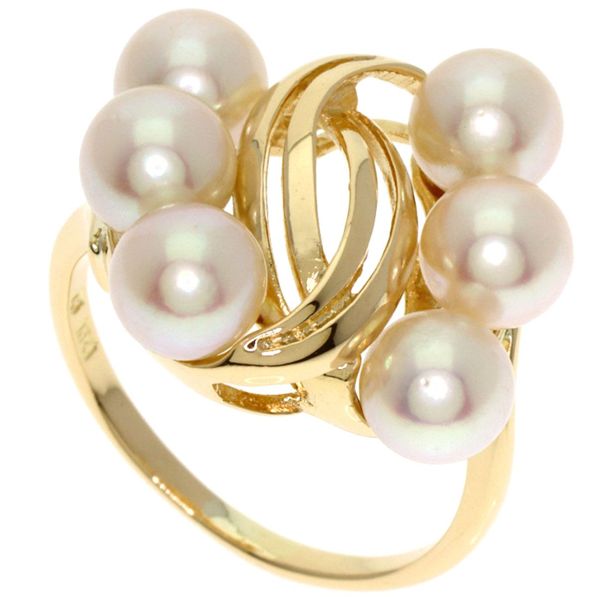 MIKIMOTO ミキモト パール 真珠 リング 指輪 K14YG レディース