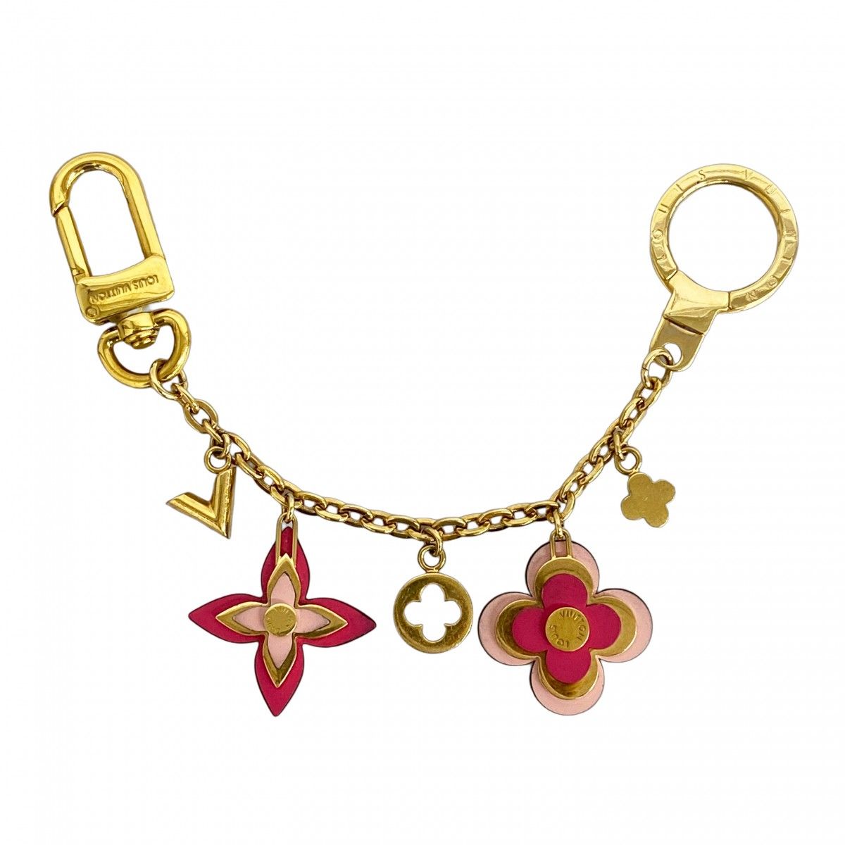 5mb2396-h ルイヴィトン キーホルダー ビジューサックシェンヌブルーミングフラワー M67288 ゴールド ピンク レディース