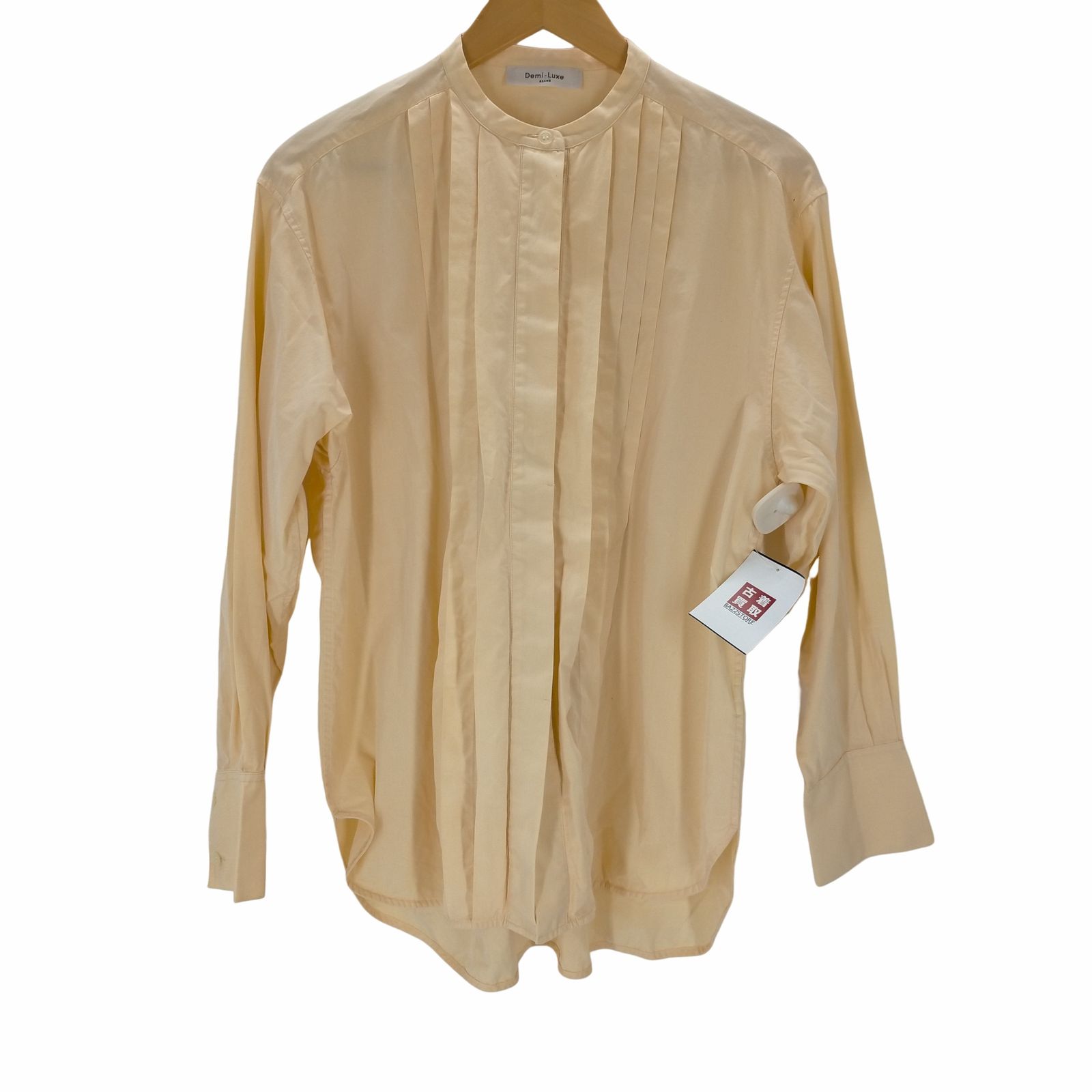 【美品】 Demi-Luxe BEAMS タック バンドカラー シャツ デミルクスビームス Demi-Luxe BEAMS タック バンドカラー