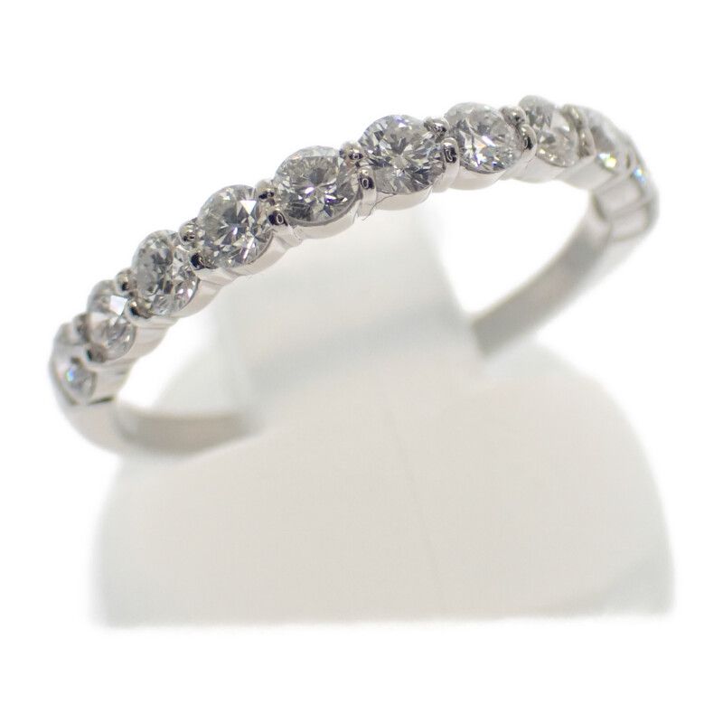 中古】 デザインジュエリー ハーフエタニティ リング Pt900プラチナ  