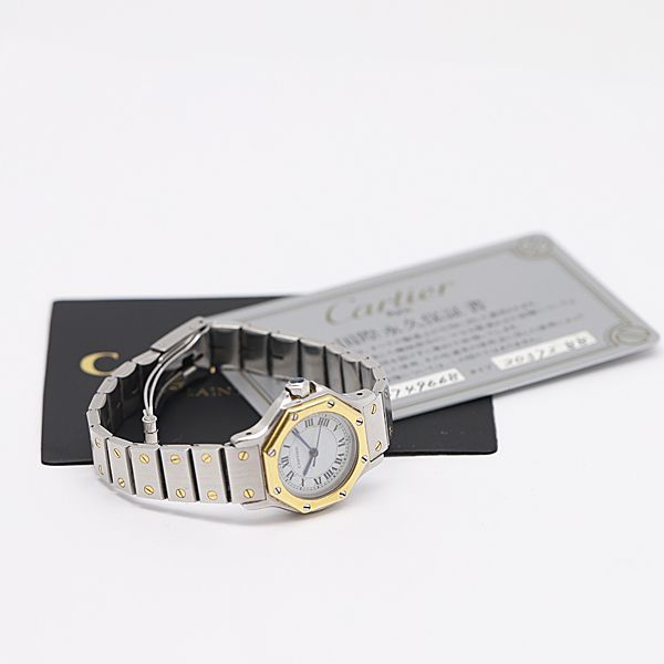 可動品 CARTIER カルティエ サントス オクタゴン SS×YG K18 腕時計 自動巻