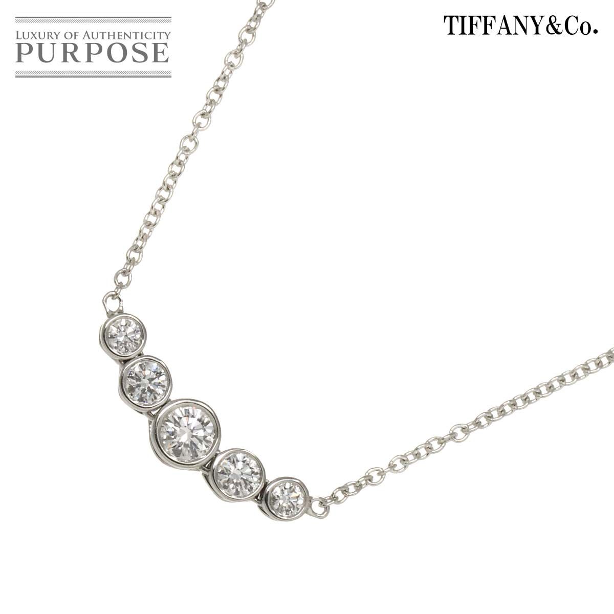 ティファニー TIFFANY-Co. ジャズ グラジュエイテッド ネックレス ダイヤ 40cm Pt プラチナ Jazz Diamond Necklace 90278840