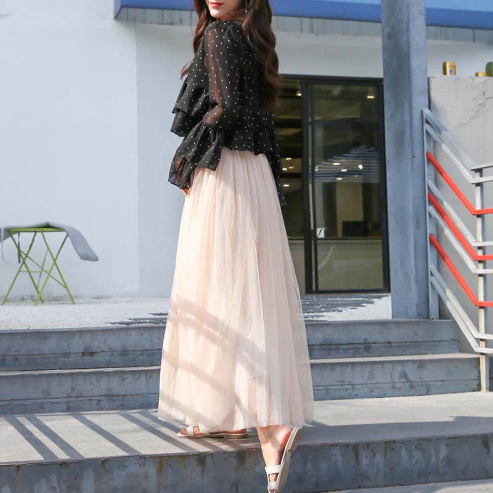 レディース チュールスカート ロングマキシスカート フレアスカート 春  