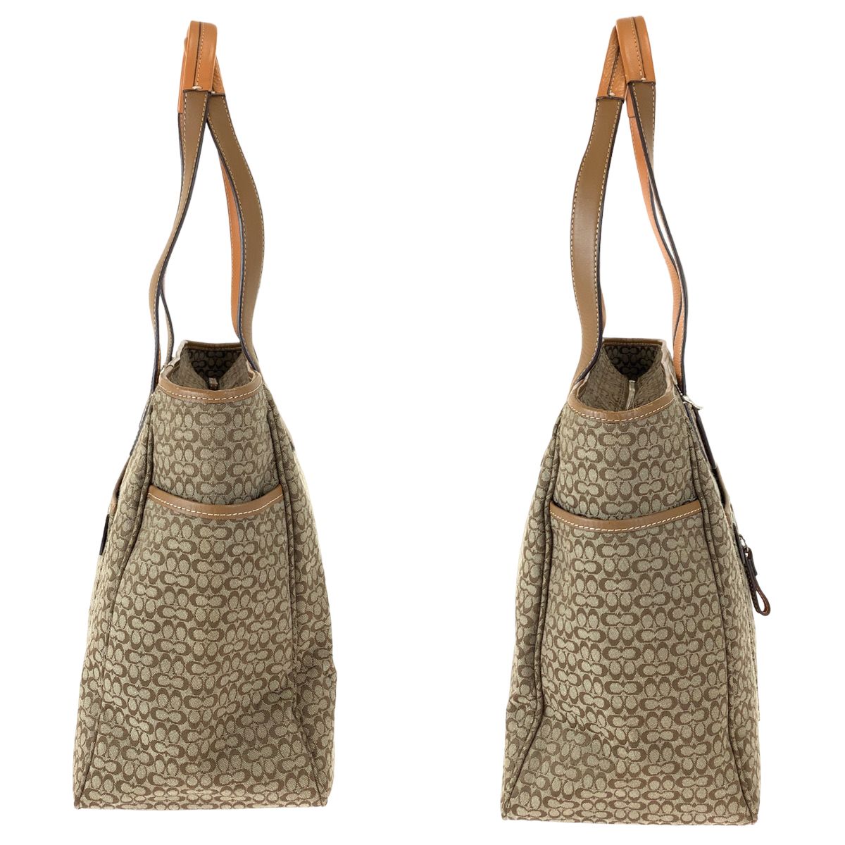 COACH コーチ ミニシグネチャー ブラウン 茶 キャンバス レザー 5707 