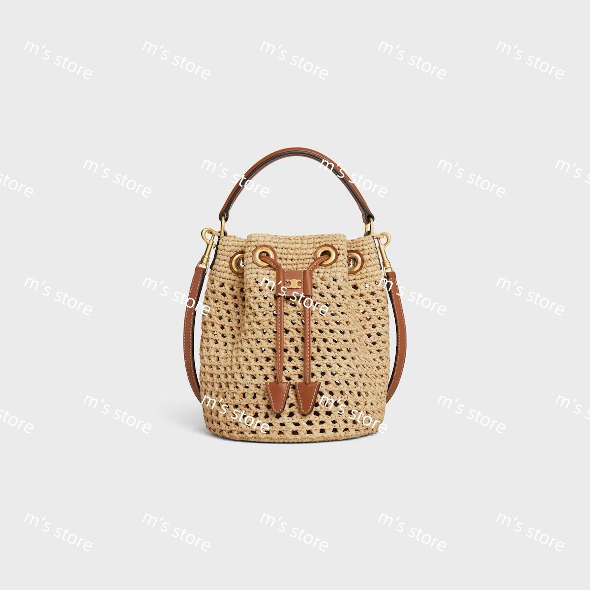 定価以下 CELINE セリーヌ ティーン クララ バッグ ハンドバッグ ショルダーバッグ ラフィア ナチュラル タン