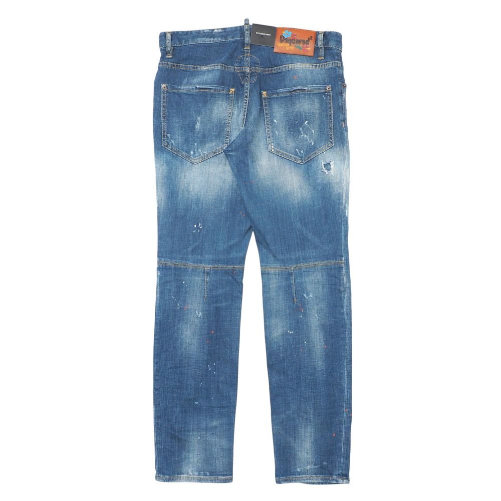 【入手困難】ディースクエアード　46 クラッシュデニム 　ダメージデニム DSQUARED2 (ディースクエアード) ストレッチコットン リブ