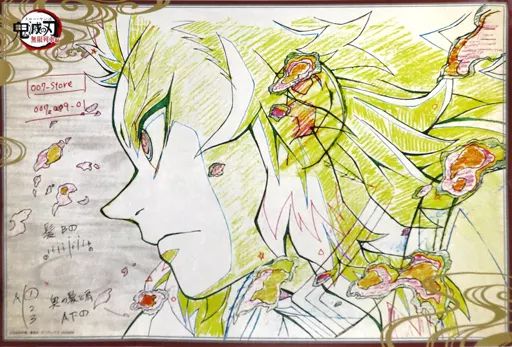 中古】ポスター B2原画ポスター 煉獄杏寿郎(横/横顔) 「テレビ