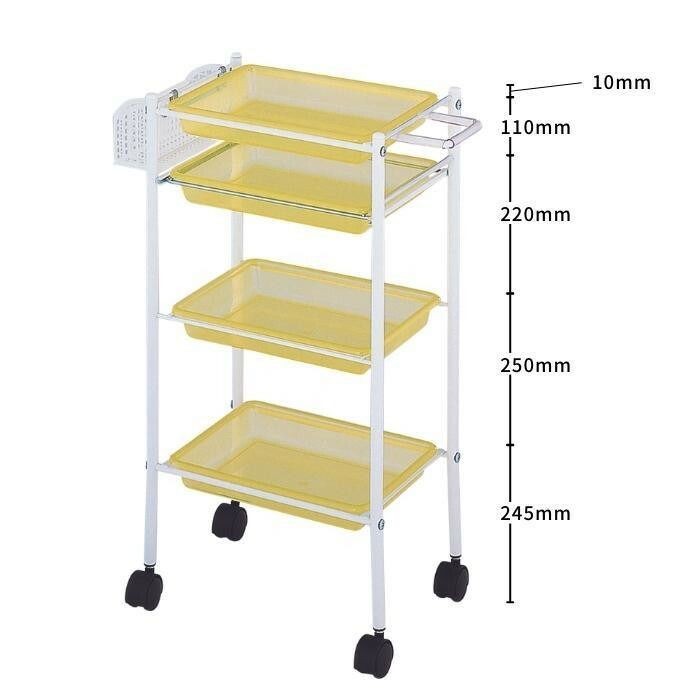 C-305 トレーワゴン　クリアイエロー　キャスター付き ドライヤーホルダー兼取手付き　｜　サロンワゴン　｜　メーカー直送品 納期要確認 / キャンセル・返品不可商品　｜　RB サロン向け C-305 トレーワゴン クリアイエロー 13515 - メルカリ