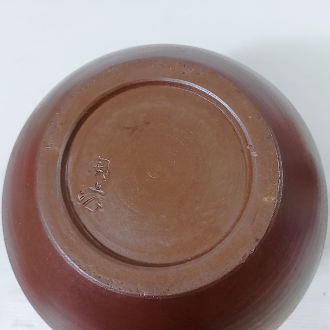 茶道具 茶器 備前焼 飾茶壷 城楽造 仁清写 月に梅 正絹三本組紐