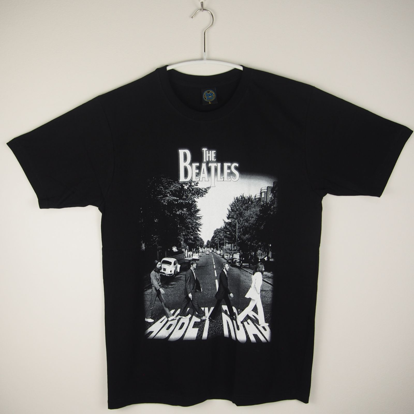 激レア BEATLES ビートルズ USA製 バンドT 全面プリント 黒 XL