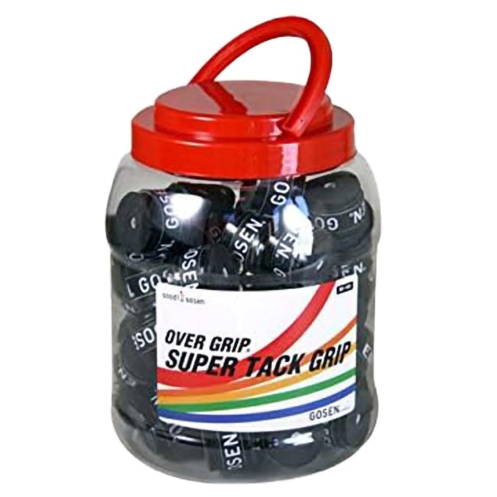 Color ブラック GOSEN スーパータックグリップ 60本入 OG106 オーバーグリップ ブラック