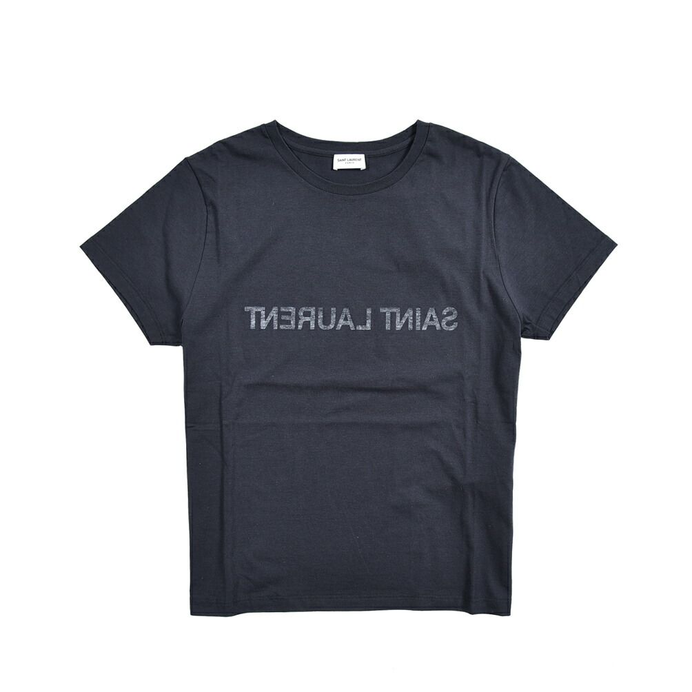 ★SAINT LAURENT★リバースロゴTシャツ SAINT LAURENT リバースTシャツ ラウンドネック 半袖 コットン