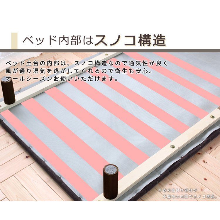 ロール式すのこ脚付きボトムベッド Leqffy Bitter レクフィビター セミダブルサイズ フレームのみ rh44634 無垢パイン材 コンパクト梱包 ブラウン 7687 TALLINNNEXPO_COM