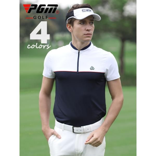 ゴルフ 半袖ポロシャツ ゴルフウェア シャツ メンズ ポロシャツ 春夏新作モデル 2103gfmtx18*カラー-WHITE/NAVY