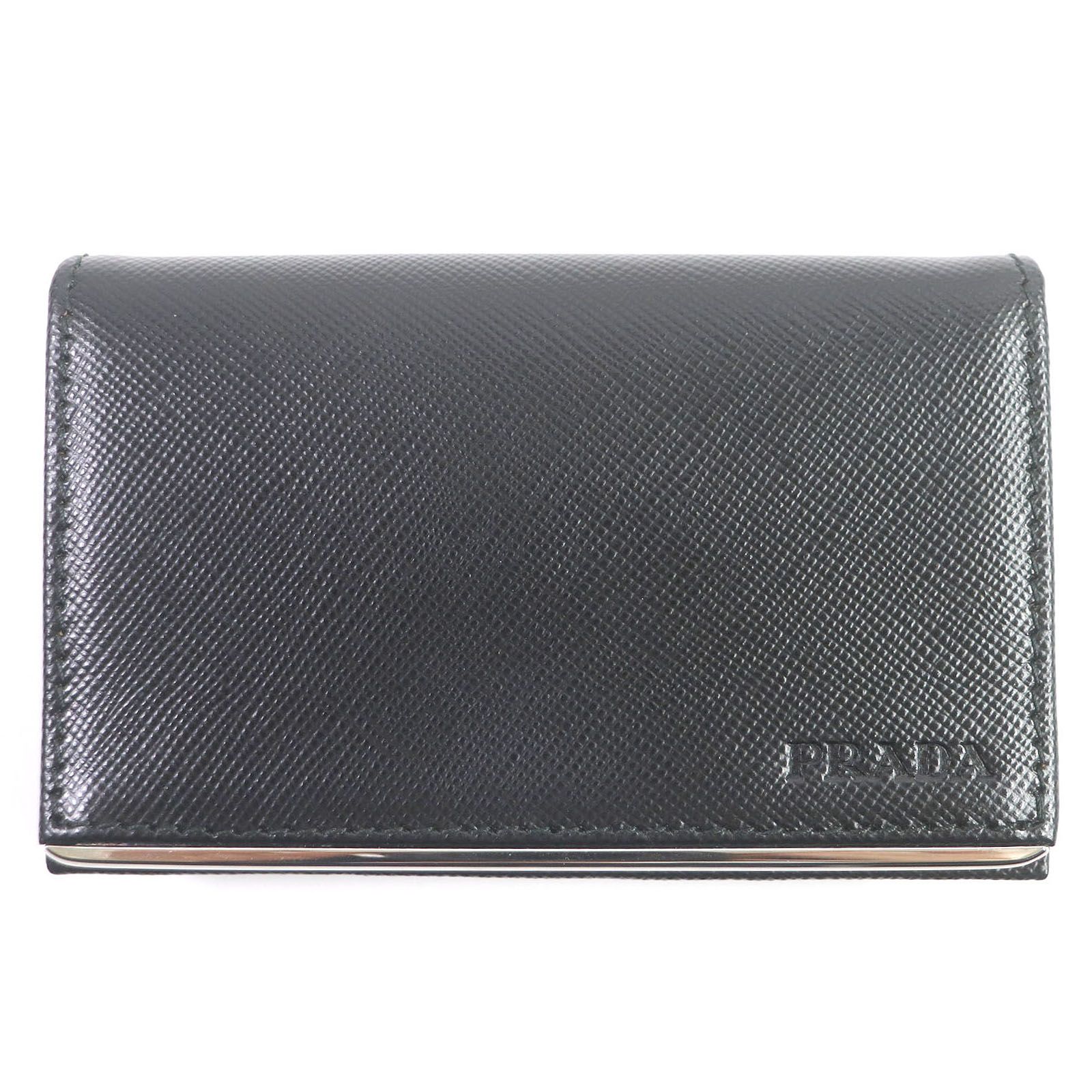 未使用品□PRADA プラダ 1MC122 ロゴエンボス サフィアーノレザー 名刺