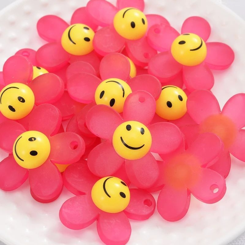 7色セット】お花ニコちゃん カラフル 大ぶり にこちゃんパーツ