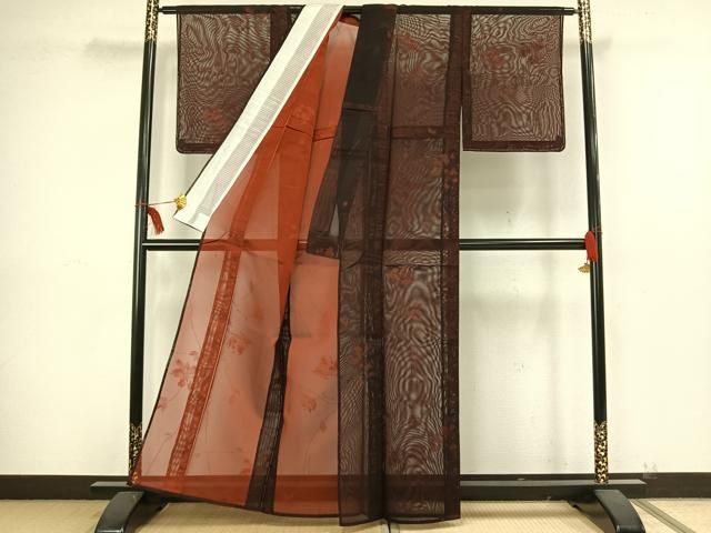 平和屋着物＊夏物 小紋 風通紗 草花文 正絹 逸品 未使用 AAAX5469fy