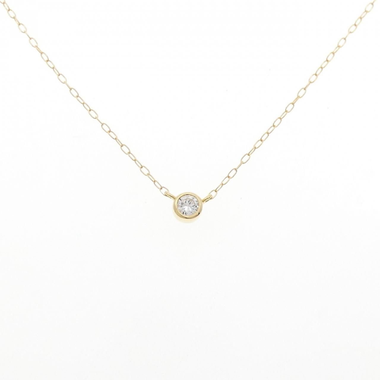 K18YG ソリティア ダイヤモンド ネックレス 0.10CT