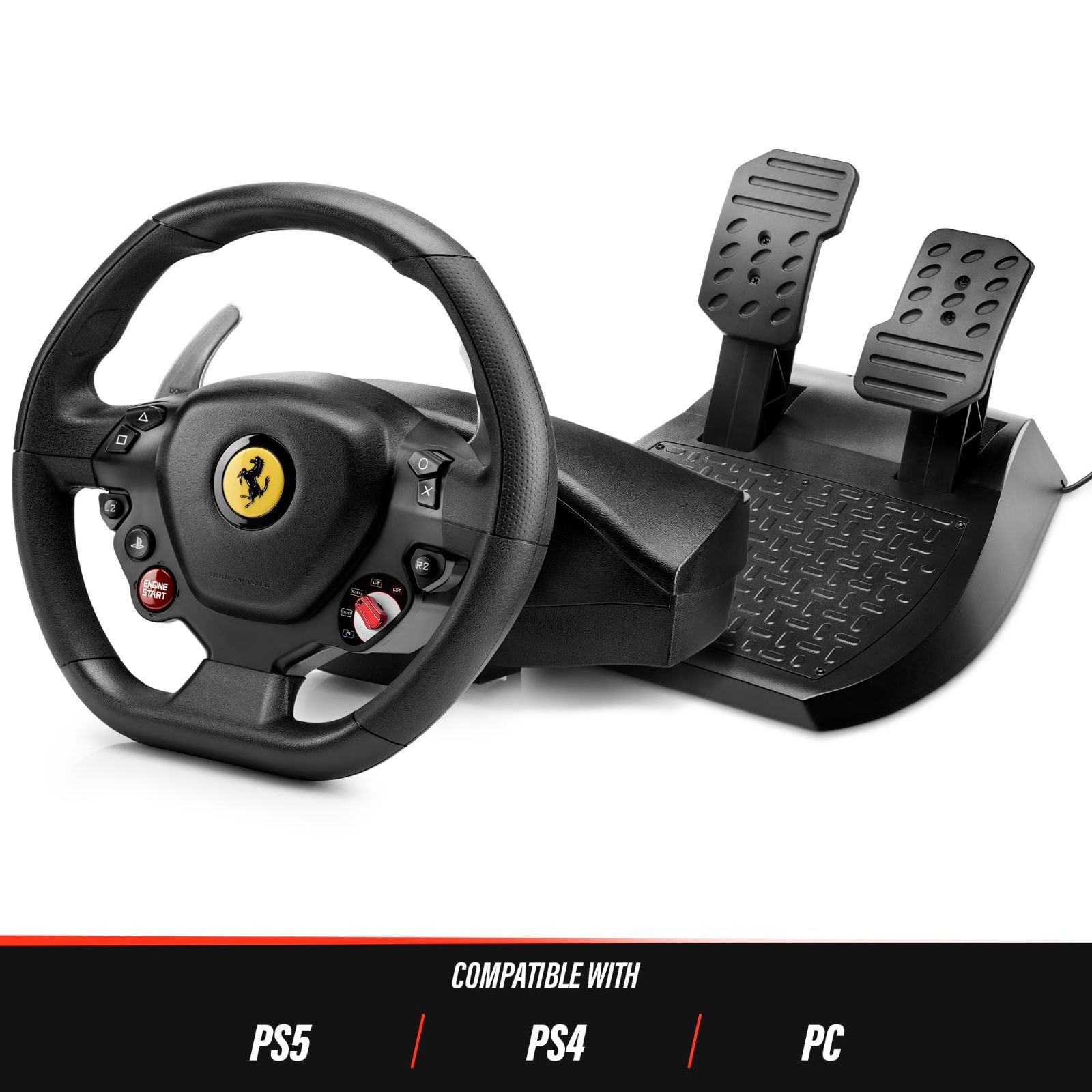 【国内正規品】Thrustmaster スラストマスター T80 Ferrari 488 GTB Edition ステアリングホイール(PS5/PS4/PC)