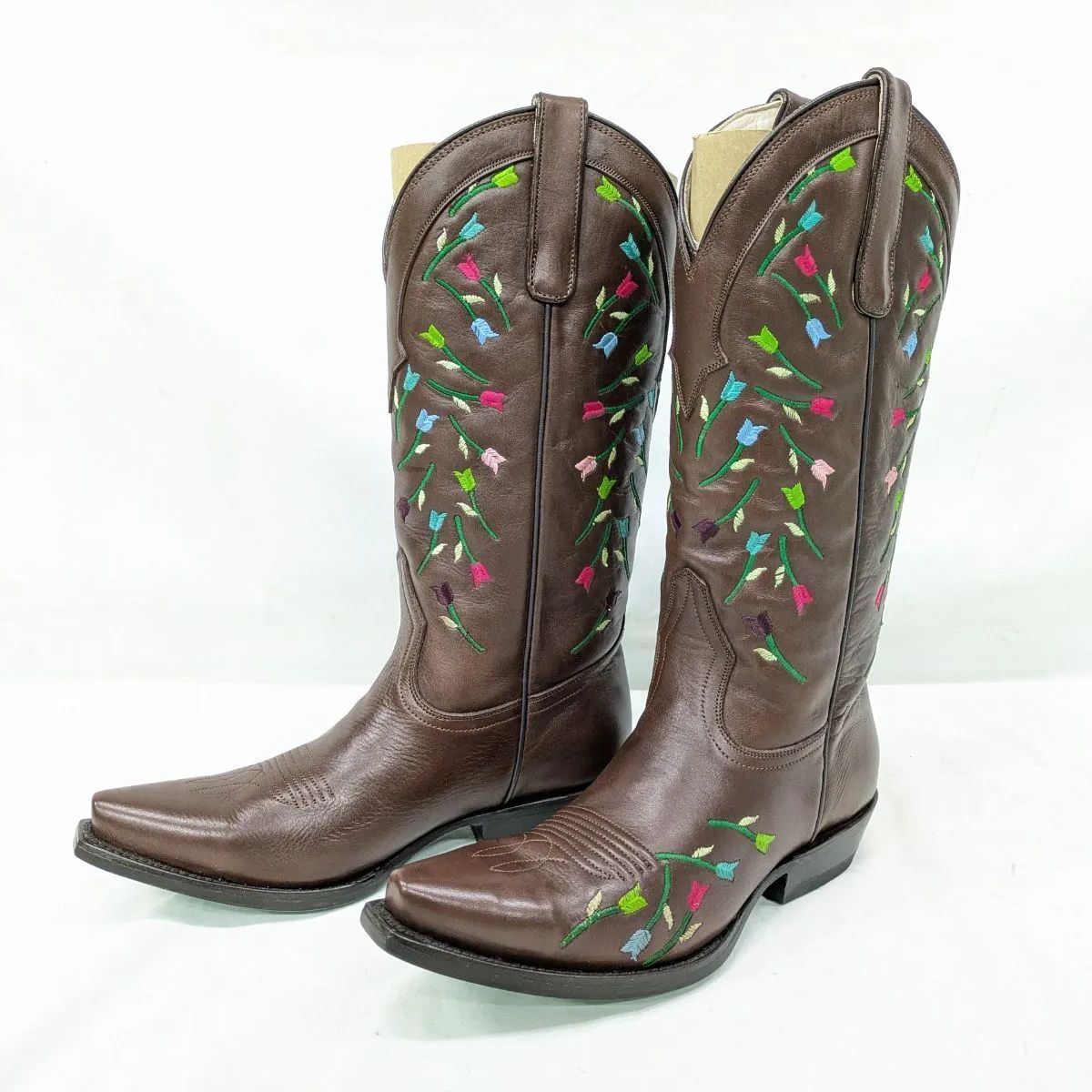 LANE fiine boots Falling Tulips ウェスタンブーツ カウボーイ US 6 23-24 cm相当