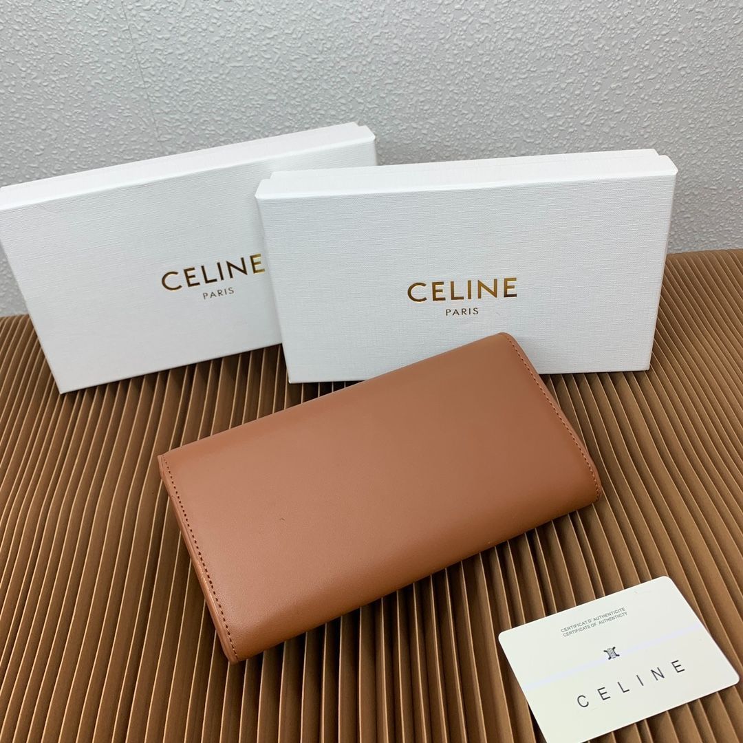 新品未使用】セリーヌ（Celine）ブラウンレザー長財布#2 - メルカリ