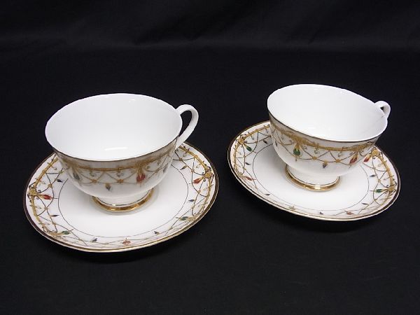 ～ ChristianDior ディオール Bijoux カップ＆ソーサー 食器 テーブルウェア ペア 2客セット ホワイト系 AS4688