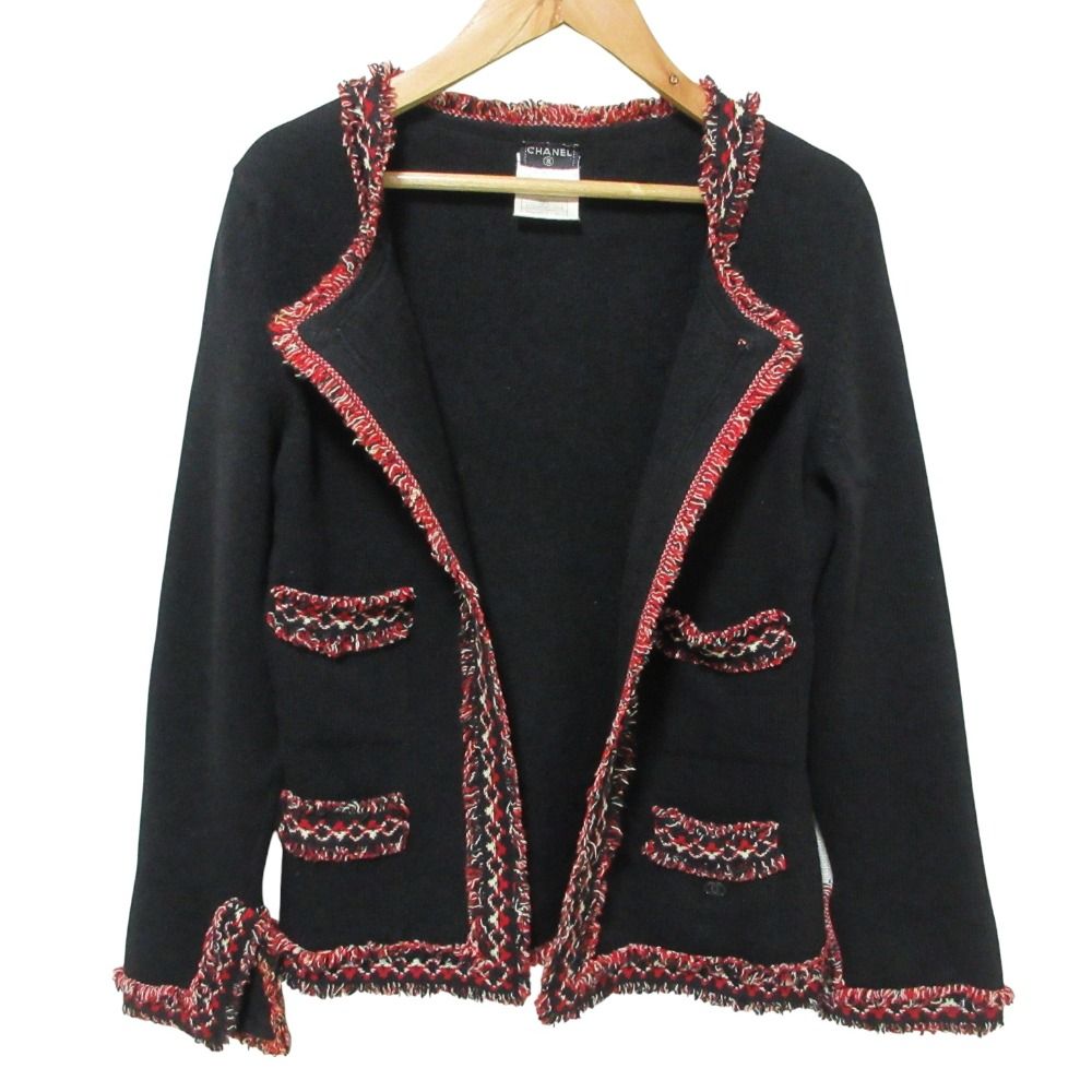 良品 03A CHANEL シャネル カシミヤ100％ トリムニット