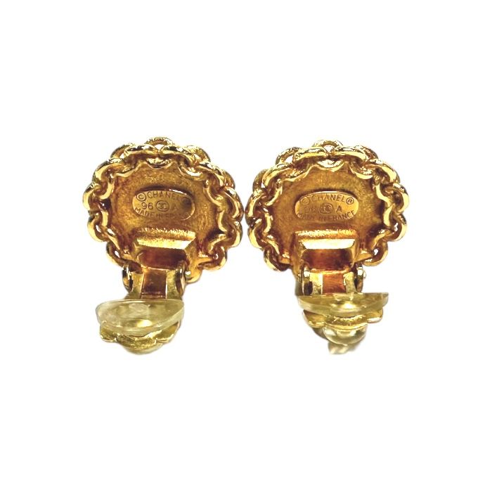 中古特価】CHANEL シャネル ココマーク ヴィンテージ ピアス GP