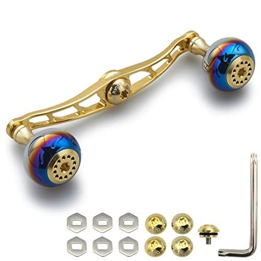 HEIGHTEN130|120|115mmリールハンドルシマノダイワアブガルシア通用ベイトリール用AuroraSeries 115mmゴールド 369