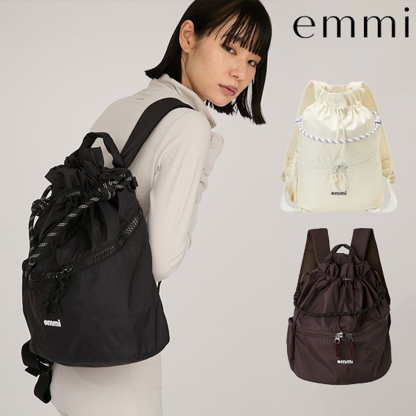 即納】 エミ emmi バッグ 25秋冬 eco 撥水 emmiロゴマルチバックパック
